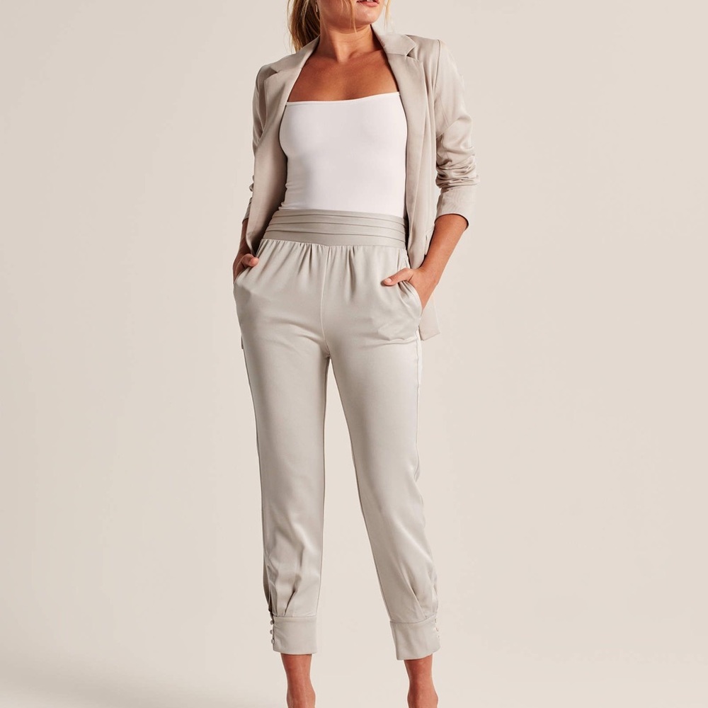 Abercrombie Black Satin Joggers